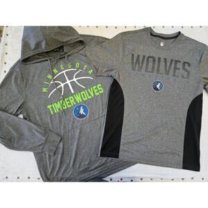 Minnesota Timberwolves NBA Dri Fit Hoodie Shirt Bundle Mens Large & Medium